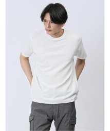 m.f.editorial(エムエフエディトリアル)/ふくれチェック クルーネック半袖Ｔシャツ/ホワイト