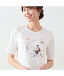 LOBJIE(ロブジェ)/Lobin刺繍 Tシャツ（カフェ）/ホワイト