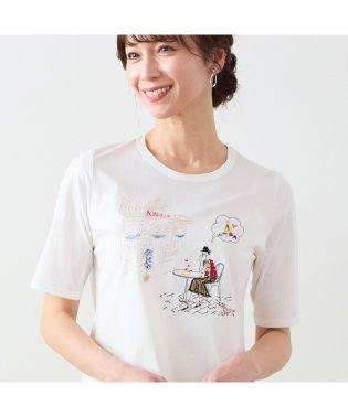 LOBJIE/Lobin刺繍 Tシャツ（カフェ）/506094080