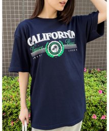 RAD CHAMP(ラッドチャンプ)/CALIFORNIA Venice Beach デザインプリントTシャツ/ネイビー