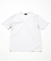 Men's Bigi(メンズビギ)/膨れジャカードVネックTシャツ/ホワイト系