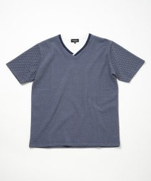 Men's Bigi(メンズビギ)/膨れジャカードVネックTシャツ/ネイビー