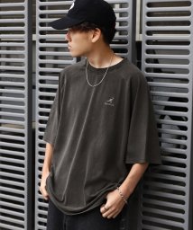 ZIP FIVE(ジップファイブ)/KANGOL×ZIPFIVE　ピスネーム入りピグメント2タイプ半袖Tシャツ/ブラック