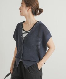 URBAN RESEARCH DOORS(アーバンリサーチドアーズ)/リネンライクVネックニットベスト/NAVY