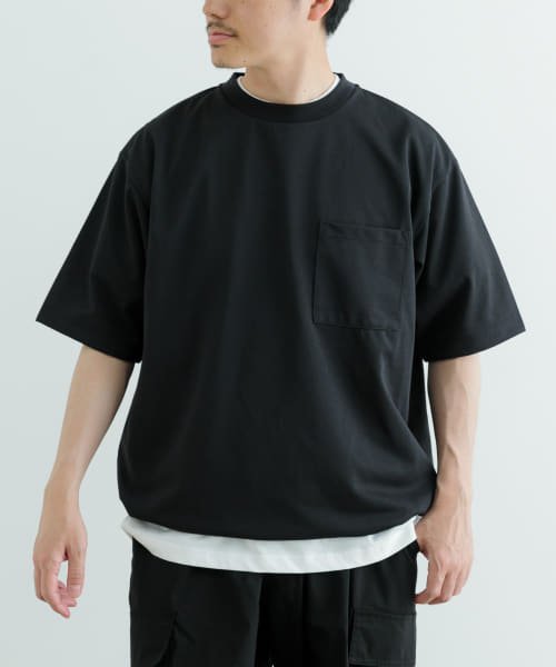 ITEMS URBANRESEARCH(アイテムズアーバンリサーチ（メンズ）)/『イージーケア/UVカット』高機能×吸水速乾ショートスリーブカットソー/BLK