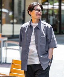 ITEMS URBANRESEARCH(アイテムズアーバンリサーチ（メンズ）)/『イージーケア/UVカット』クイックドライ リネンタッチ 半袖シャツ/BLU