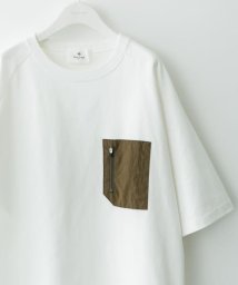 URBAN RESEARCH Sonny Label(アーバンリサーチサニーレーベル)/ヘビーウェイト布帛ポケット切替Tシャツ/オフ