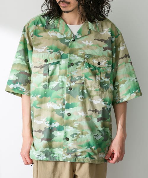 URBAN RESEARCH Sonny Label(アーバンリサーチサニーレーベル)/ARMY TWILL　Camo Print Utility Shirts/KHAKI