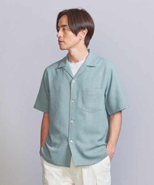 BEAUTY&YOUTH UNITED ARROWS(ビューティーアンドユース　ユナイテッドアローズ)/グリッティ オープンカラー リラックスレギュラー シャツ/TURQUOISE