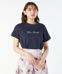 LAISSE PASSE(レッセ・パッセ)/ロゴ刺繍Tシャツ/ネイビー