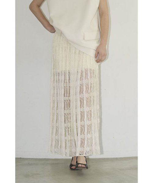 CLANE(クラネ)/2WAY LACE LAYERED SKIRT/IVORY