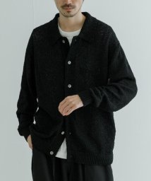 URBAN RESEARCH(アーバンリサーチ)/ツイストモールニットポロ衿カーディガン/BLACK