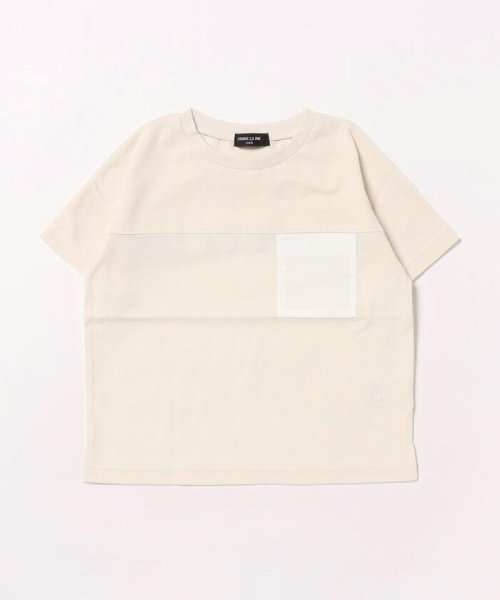 COMME CA ISM KIDS(コムサイズム（キッズ）)/速乾 胸ポケット バックロゴ 半袖Tシャツ/アイボリー