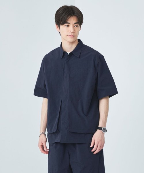 green label relaxing(グリーンレーベルリラクシング)/Morley フライフロント ビッグポケット シャツ/NAVY