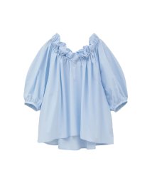 CLANE(クラネ)/2WAY PUFF NECK TOPS/BLUE