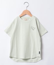 petit main(プティマイン)/【GOODPRICE・接触冷感】刺繍Tシャツ/ライトグリーン