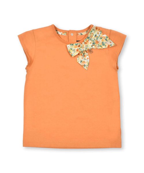 BeBe(ベベ)/【お揃い】【DEVEAUX】グラフィックリボンTシャツ(90~150cm)/オレンジ