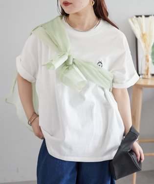 NICE CLAUP OUTLET/ハスキーワンポイント刺繍Tシャツ/506084278