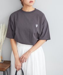 NICE CLAUP OUTLET/ハスキーワンポイント刺繍Tシャツ/506084278