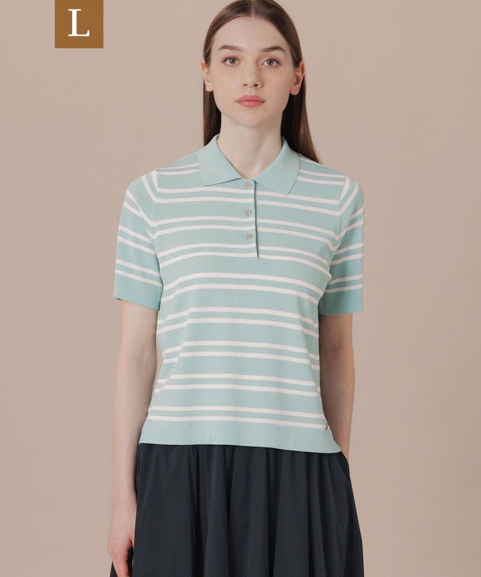 TakMACKINTOSH LONDON　マッキントッシュ・ロンドン　ポロ WEB・一部店舗限定】ハニカムマイクロボーダーポロシャツ(トップス