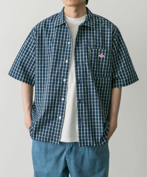 URBAN RESEARCH DOORS(アーバンリサーチドアーズ)/DANTON　WORK SHIRTS SHORT－SLEEVE/GREENCHECK