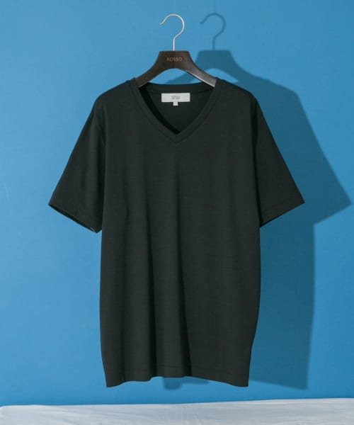 URBAN RESEARCH ROSSO(URBAN　RESEARCH　ROSSO（MEN）)/『XLサイズあり』『UR TECH』防汚加工 スタンダードVネックTシャツ/BLACK