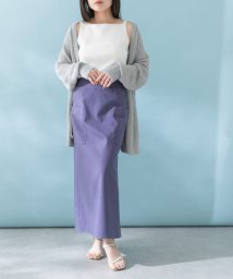 URBAN RESEARCH ROSSO(URBAN　RESEARCH　ROSSO)/リネンストレッチスリットスカート/MAUVE