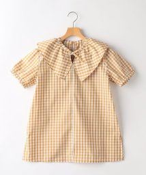 SHIPS KIDS(シップスキッズ)/SHIPS KIDS:140～150cm / ギンガムチェック 半袖 ブラウス/ベージュ系