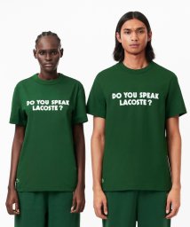 LACOSTE Mens/オーガニックコットン メッセージプリントバインダーネック半袖Tシャツ/506096148