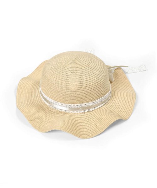SLAP SLIP(スラップスリップ)/フレアプリムリボン付き帽子(48~54cm)/ベージュ
