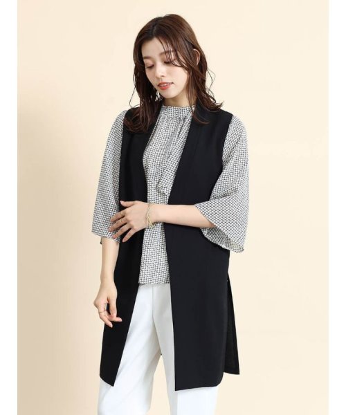サイドスリットロングジレ 