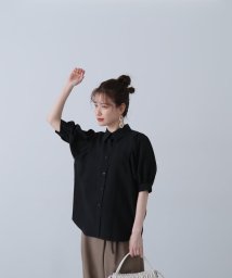 N Natural Beauty Basic(エヌナチュラルビューティベーシック)/ポプリンボリュームスリーブブラウス《WEB限定商品》/ブラック