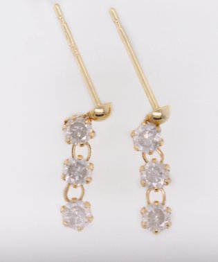 Gems by K/K18 合計0.3ctダイヤモンド3ストーンピアス/506096634