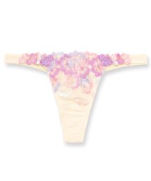 fran de lingerie(フランデランジェリー)/可憐な花びら刺繍フェミニンヒップに 「グレースイストフラワーペタル タンガ」 Tバック タンガ/クリーム