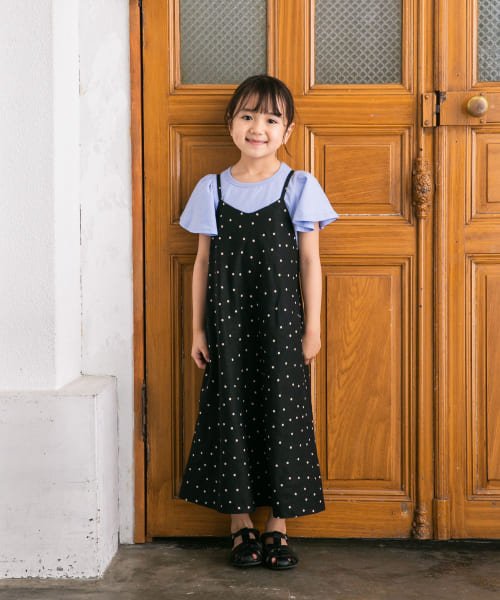 URBAN RESEARCH DOORS（Kids）(アーバンリサーチドアーズ（キッズ）)/『親子リンク』レーヨンリネンドットキャミワンピース(KIDS)/BLACK