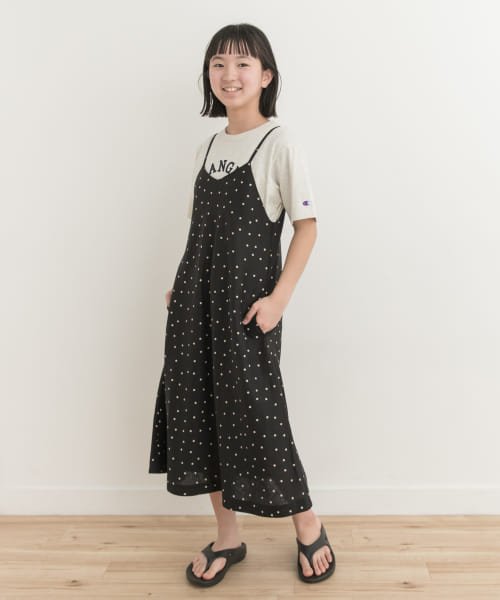 URBAN RESEARCH DOORS（Kids）(アーバンリサーチドアーズ（キッズ）)/『親子リンク』『WEB/一部店舗限定』レーヨンリネンドットキャミワンピ(KIDS)/BLACK