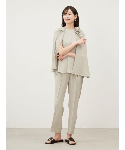 コサージュブラウステーパードパンツSET 5cm 予めご了承ください 総丈 ウエスト ヒップ 股上 2cm 股下 わたり幅 裾幅