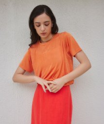 EMMEL REFINES(エメル リファインズ)/＜EMMEL REFINES＞EM シャイニー トロミ Tシャツ/ORANGE