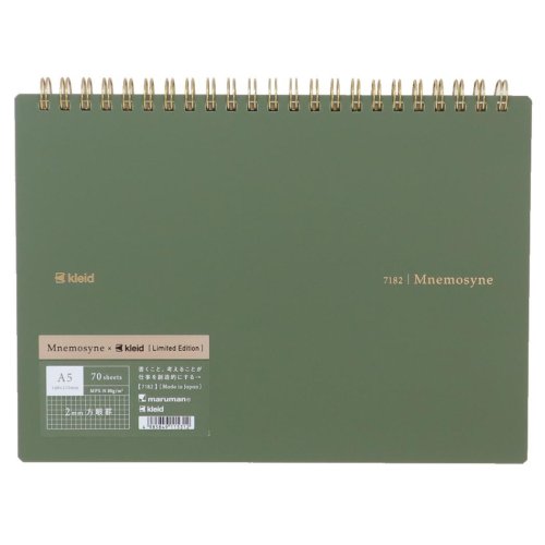 cinemacollection(シネマコレクション)/Mnemosyne x kleid リングノート A5W notebook Olive Drab 新日本カレンダー ビジネスノート 方眼ノート 2mm方眼罫 グ/その他