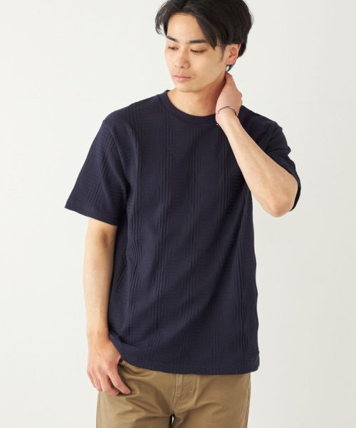 SHIPS Colors  MEN(シップスカラーズ　メン)/SHIPS Colors:リンクス ジャカード TEE/ネイビー