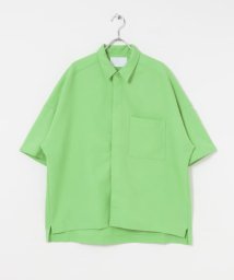 URBAN RESEARCH(アーバンリサーチ)/URBAN RESEARCH iD　LINEN LIKE TWILL SHIRTS/GREEN