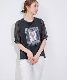 JAYRO/袖シフォンビジューTシャツ/506097503