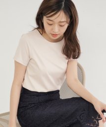 index(インデックス)/ラウンドネックTシャツ【洗濯機洗い可】/ピンクベージュ（053）