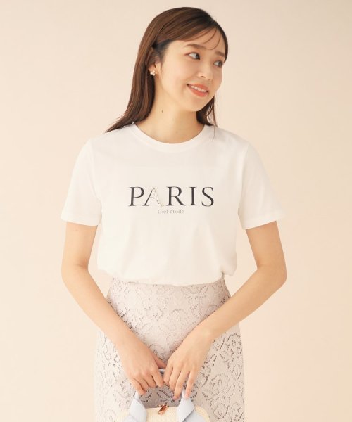 index(インデックス)/PARISパール調デザインTシャツ【洗濯機洗い可】/ホワイト（002）