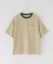 B.C STOCK(ベーセーストック)/Healthknit/ヘルスニット 別注 Crewneck S/S Border Tee/グリーン