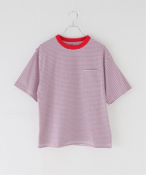 B.C STOCK(ベーセーストック)/Healthknit/ヘルスニット 別注 Crewneck S/S Border Tee/レッド