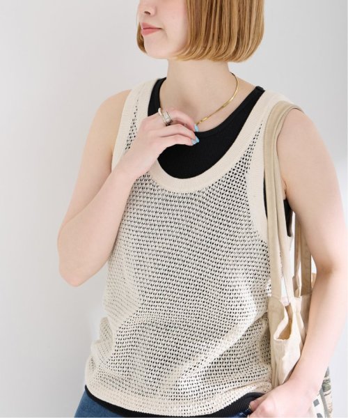 B.C STOCK(ベーセーストック)/Healthknit/ヘルスニット 別注 Rib Tanktop×Knit Tanktop Set/ナチュラル