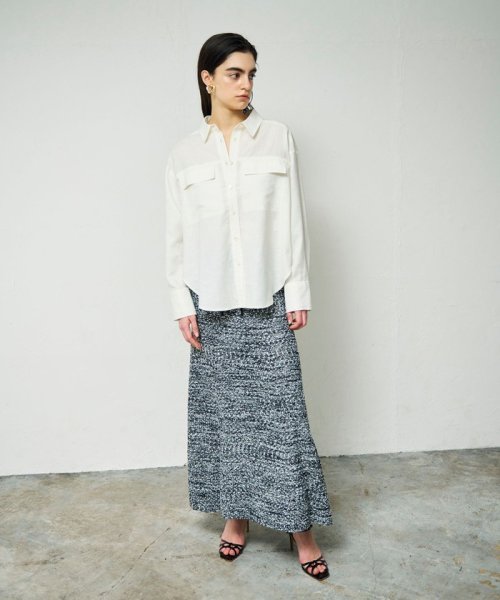 【セットアップ対応商品】ネップツイードニットスカート 