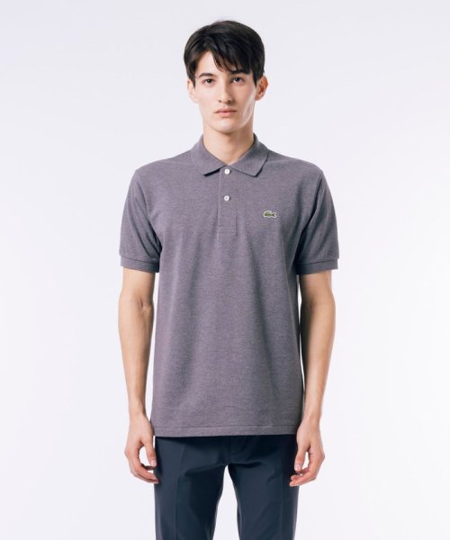 LACOSTE Mens(ラコステ　メンズ)/『L1264』定番半袖ポロシャツ（杢糸）/チャコールアッシュ