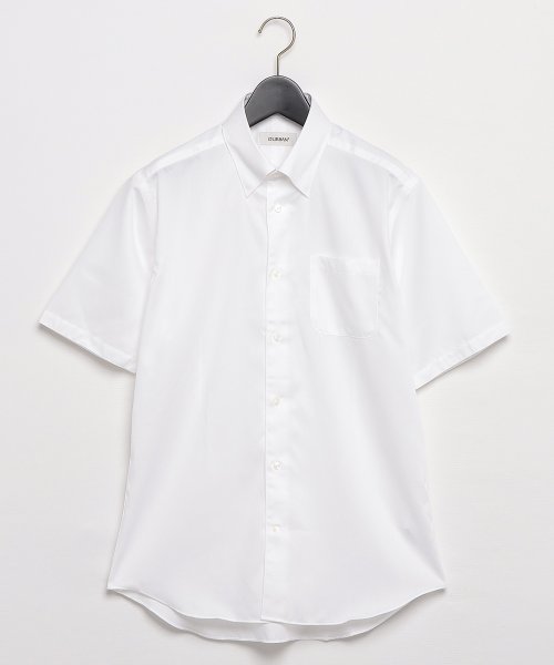 D'URBAN(ダーバン)/ホワイトダイヤドビードレスシャツ(スナップダウン)/ホワイト